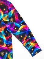 Oceanlyte Men's Printed Colorful Wavy Lines Print Long Sleeve Shirt with Chest Pocket