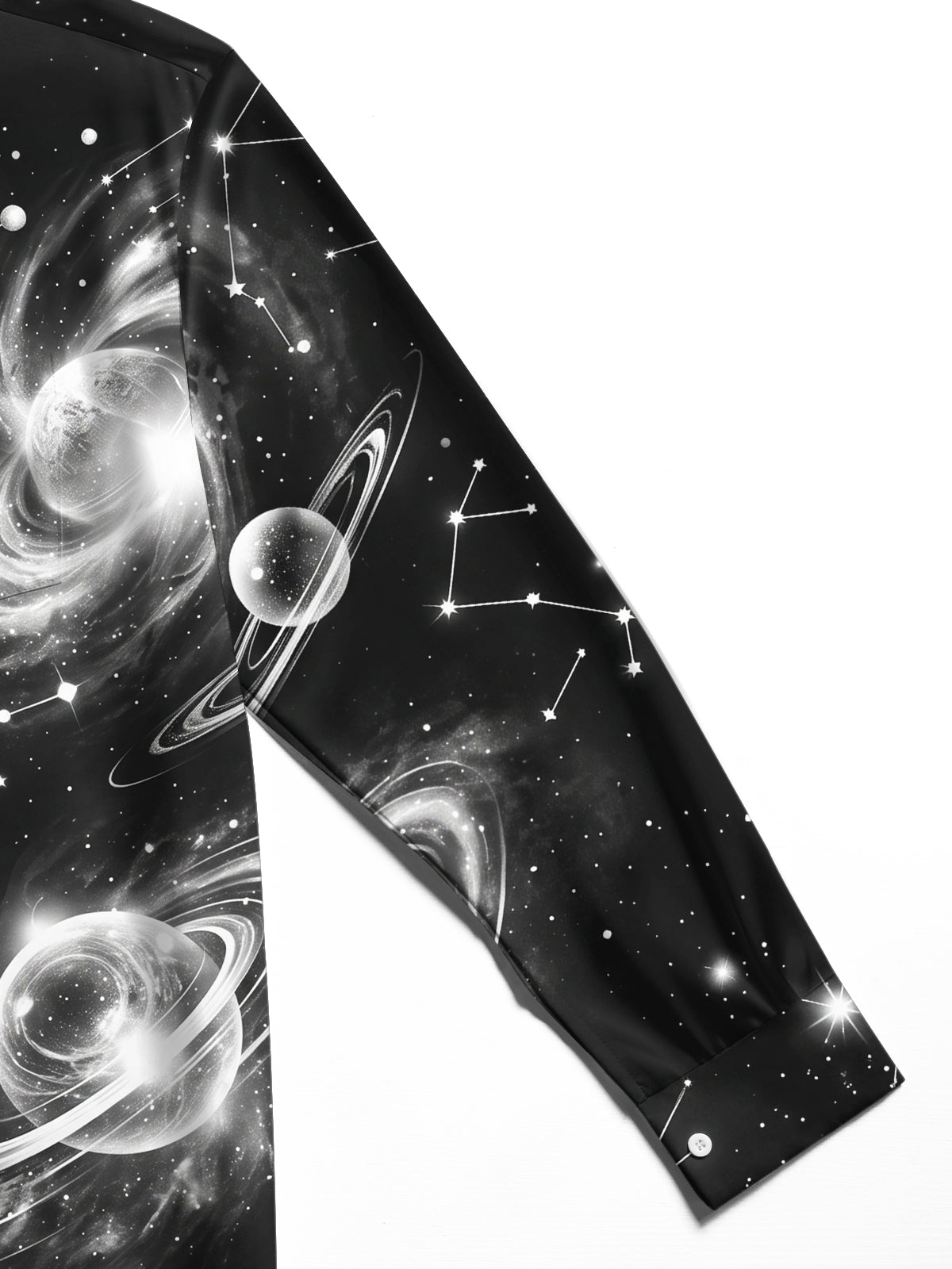 Oceanlyte Men's Cosmic Space Planets And Constellations Print Long Sleeve Shirt with Chest Pocket