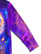Oceanlyte Men's Graphic Tree Of Life And Phoenix Print Long Sleeve Shirt with Chest Pocket