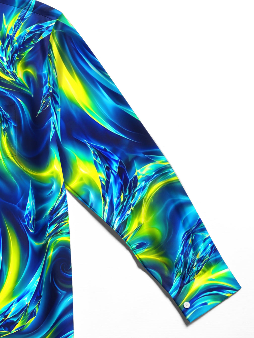 Oceanlyte Men's Printed Abstract Swirling Fluid Pattern Long Sleeve Shirt with Chest Pocket