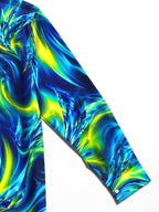 Oceanlyte Men's Printed Abstract Swirling Fluid Pattern Long Sleeve Shirt with Chest Pocket