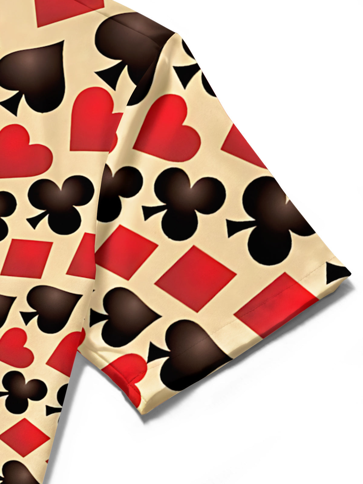 Oceanlyte Men's Printed Spiral Poker Print Card Suits Pattern Short Sleeve Shirt with Chest Pocket