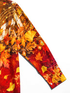 Oceanlyte Men's Printed Autumn Maple Leaves And Acorns Print Long Sleeve Shirt with Chest Pocket