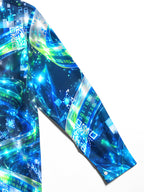 Oceanlyte Men's Abstract Digital Code And QR Codes Print Long Sleeve Shirt with Chest Pocket