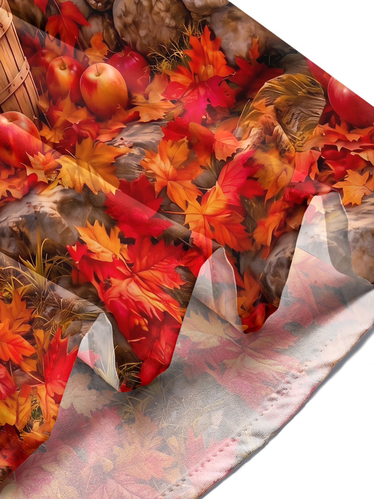 Oceanlyte Men's Printed Autumn Apple Orchard Landscape Print Long Sleeve Shirt with Chest Pocket