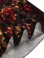 Oceanlyte Men's Vintage Style Dark Floral Bouquet Print Short Sleeve Shirt with Chest Pocket