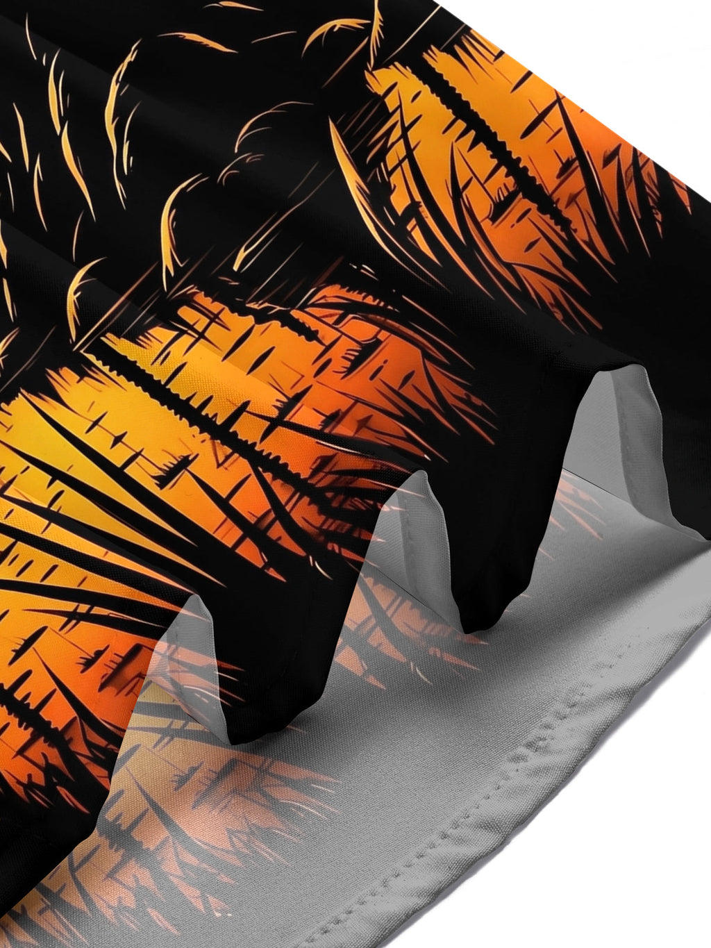 Oceanlyte Men's Hawaiian Sunset Swamp Landscape Print Short Sleeve Shirt with Chest Pocket
