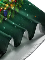 Oceanlyte Men's Christmas Wreath With Golden Tree Print Long Sleeve Shirt with Chest Pocket