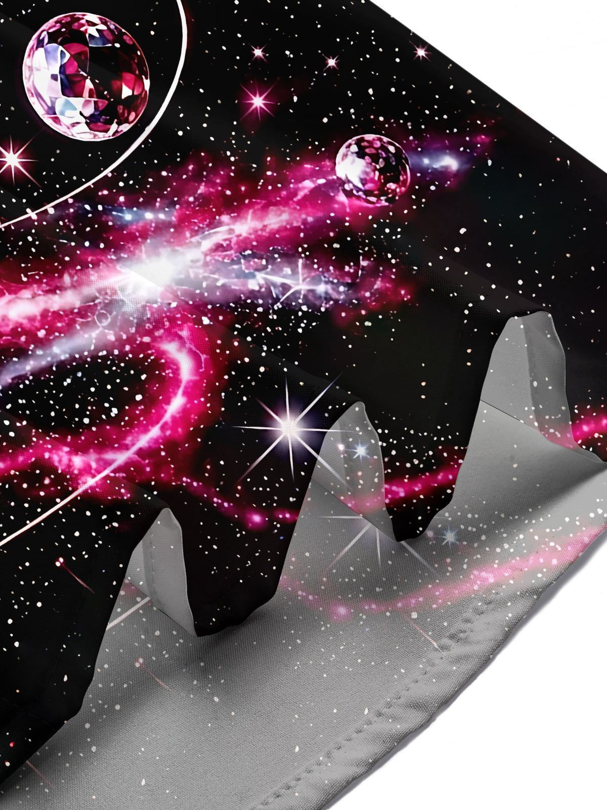 Oceanlyte Men's Space Galaxy With Planets And Stars Print Short Sleeve Shirt with Chest Pocket