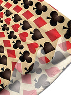 Oceanlyte Men's Printed Spiral Poker Print Card Suits Pattern Short Sleeve Shirt with Chest Pocket