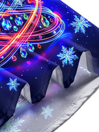 Oceanlyte Men's Long Sleeve Shirt - Neon Light Spiral Christmas Tree With Ornaments Print with Chest Pocket