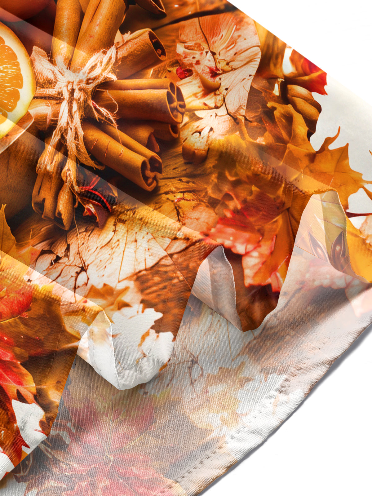 Oceanlyte Men's Printed Autumn Maple Leaves And Oranges Print Long Sleeve Shirt with Chest Pocket
