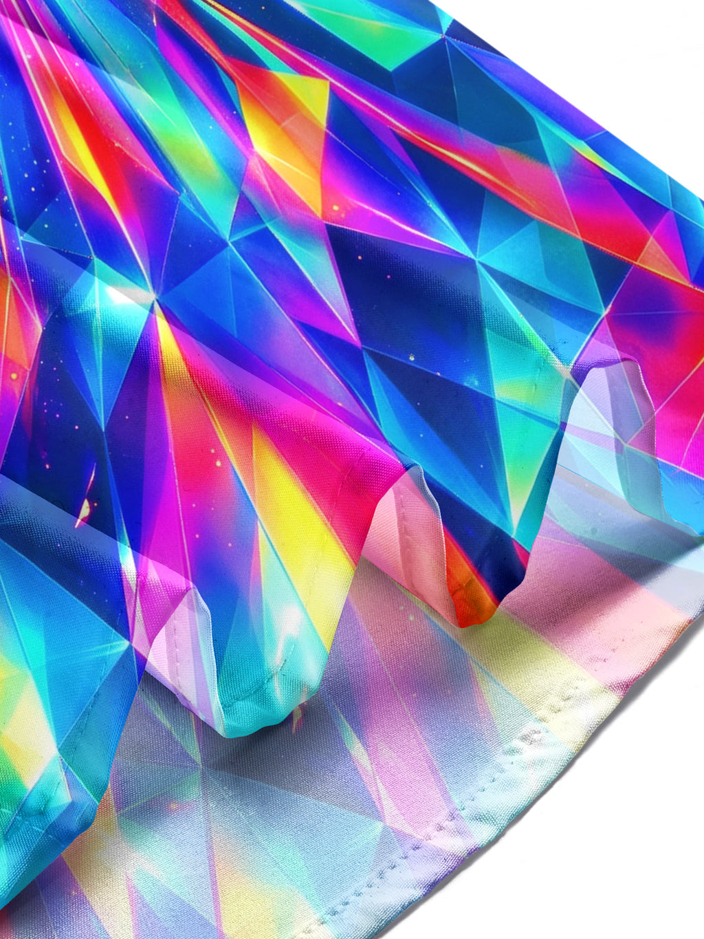 Oceanlyte Men's 3D Colorful Geometric Prism Pattern Long Sleeve Shirt with Chest Pocket