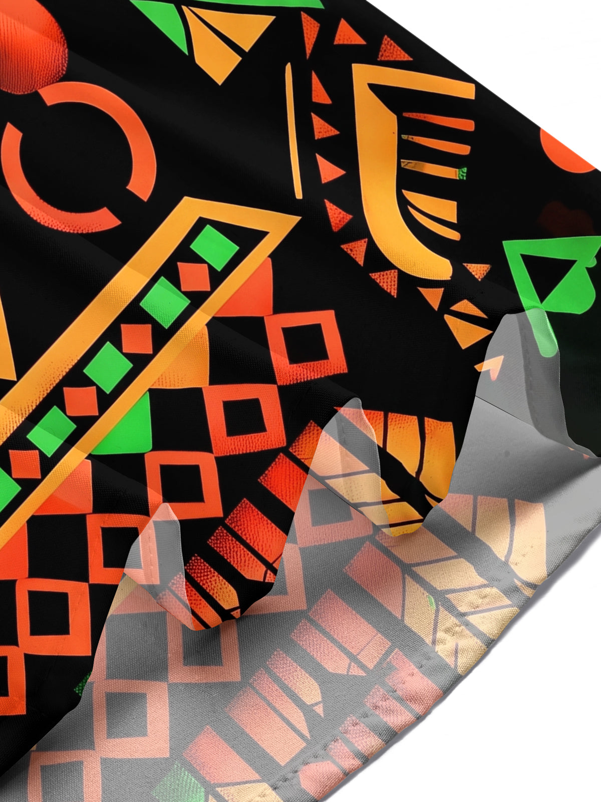 Oceanlyte Men's Graphic Abstract Tribal Face Print Short Sleeve Shirt with Chest Pocket