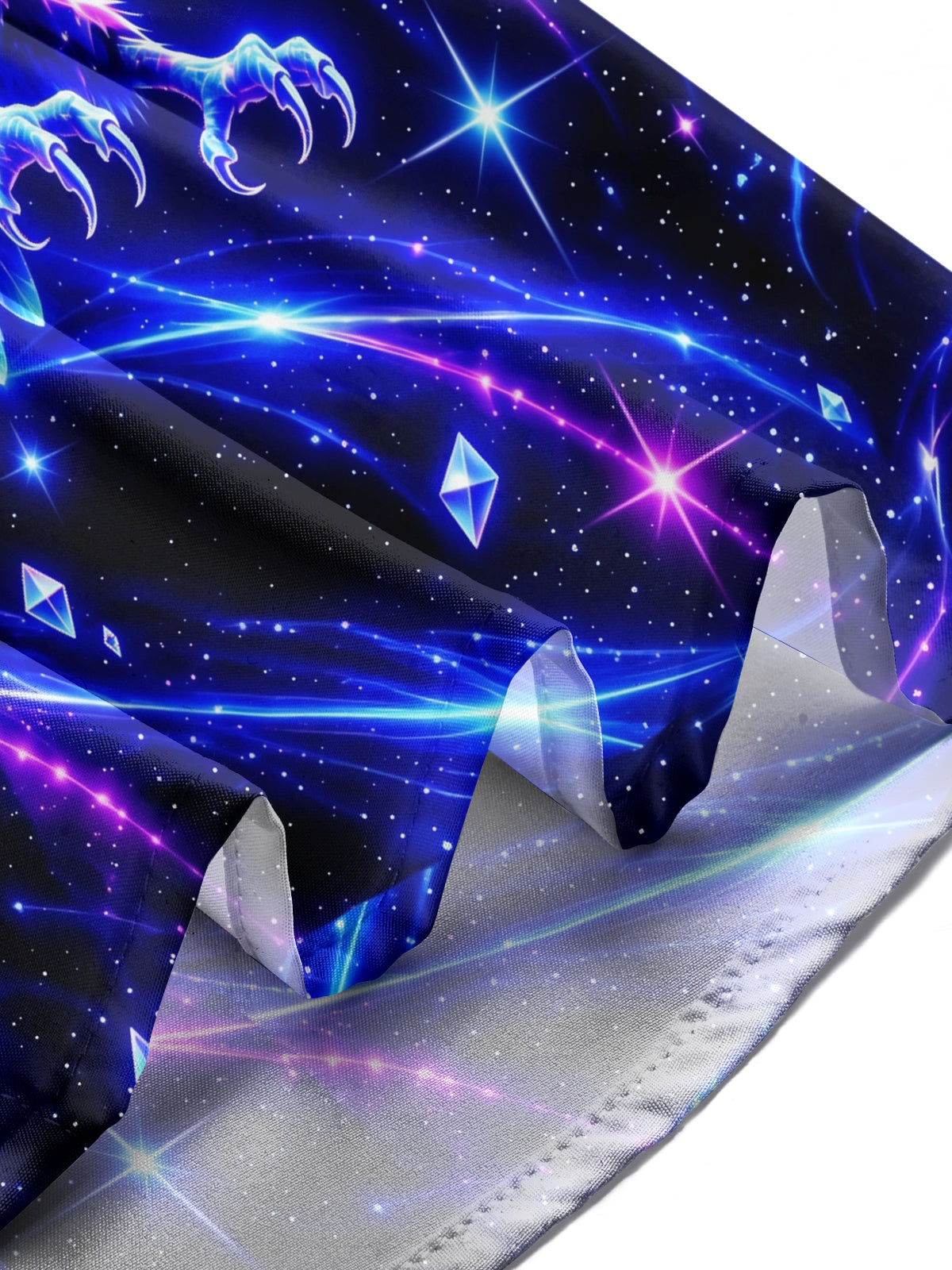 Oceanlyte Men's Neon Eagle With Galaxy Background Print Long Sleeve Shirt with Chest Pocket