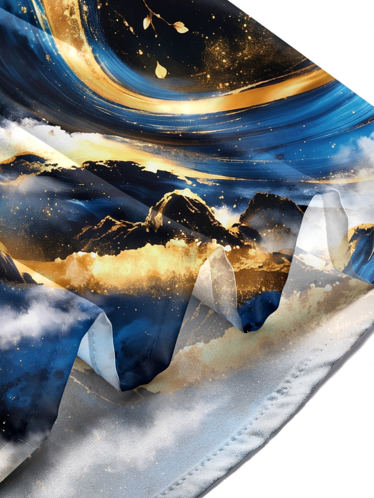 Oceanlyte Men's Printed Cherry Blossoms And Full Moon Print Long Sleeve Shirt with Chest Pocket