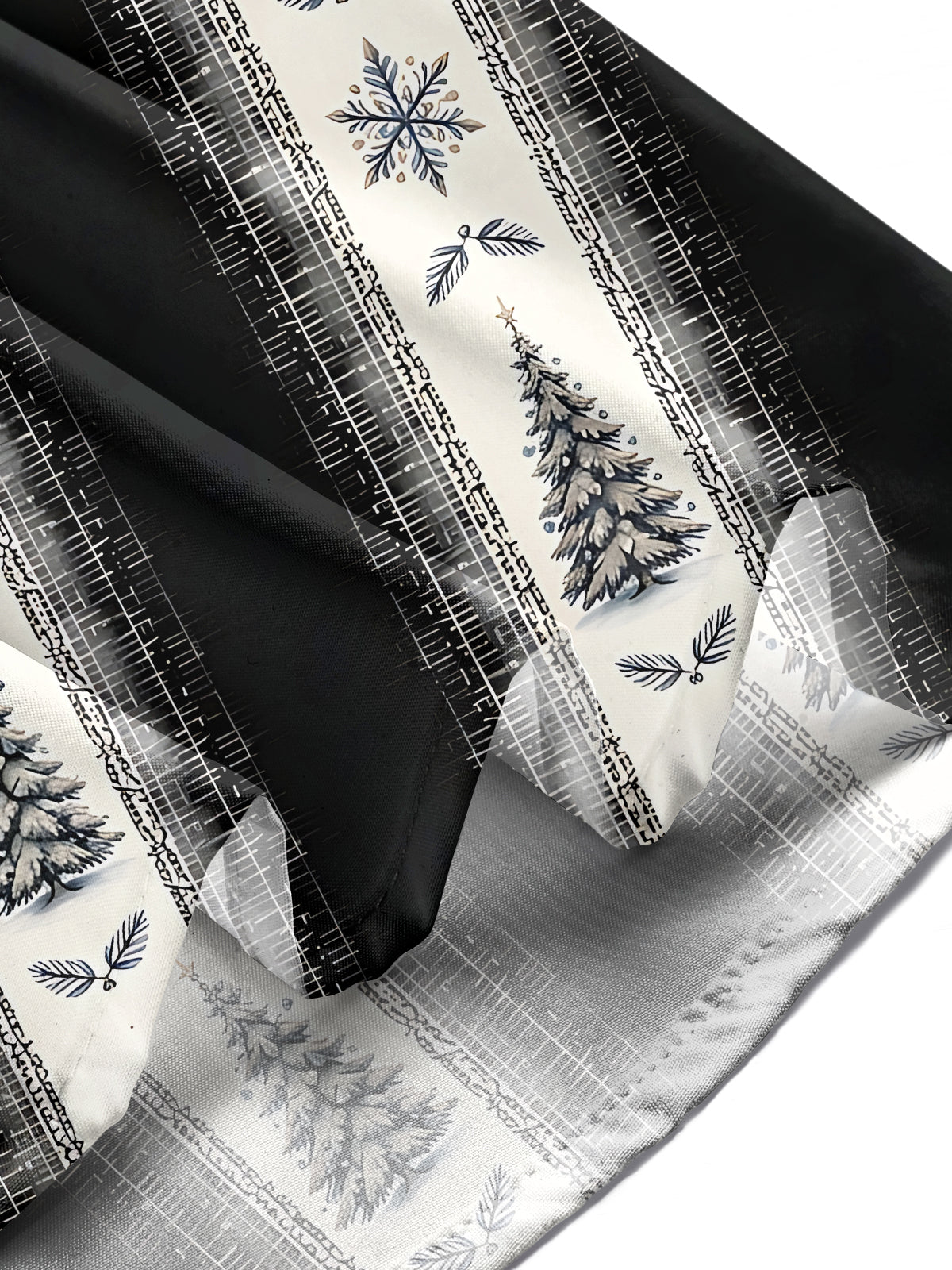 Oceanlyte Men's Printed Christmas Trees And Snowflakes Print Long Sleeve Shirt with Chest Pocket