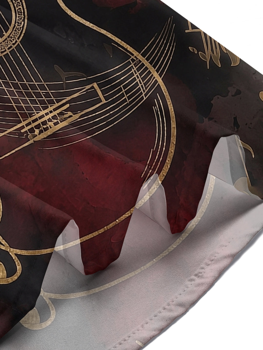 Oceanlyte Men's Acoustic Guitar Musical Note Graphic Print Short Sleeve Button Down Shirt with Chest Pocket