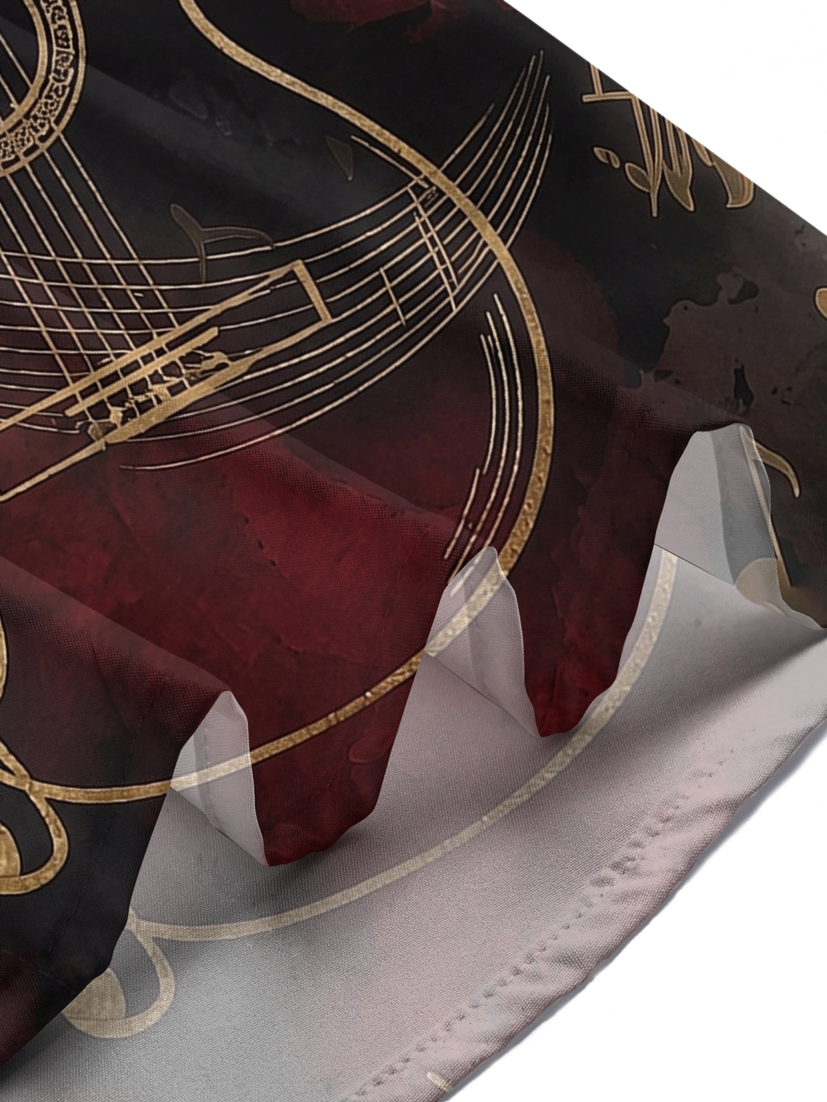 Oceanlyte Men's Acoustic Guitar Musical Note Graphic Print Short Sleeve Button Down Shirt with Chest Pocket