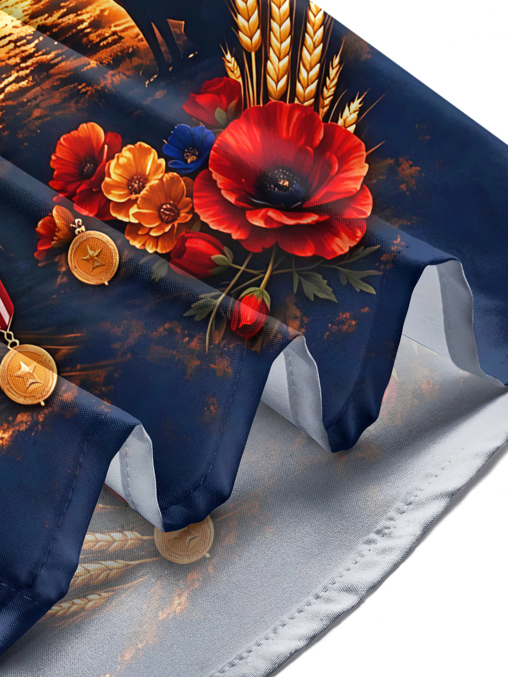 Oceanlyte Men's Long Sleeve Shirt - The "Fields of Remembrance" Graphic Veteran Silhouette And Monument Print with Chest Pocket