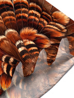 Oceanlyte Men's Thanksgiving Day Turkey Feathers Print Short Sleeve Shirt with Chest Pocket