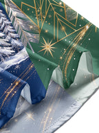 Oceanlyte Men's Long Sleeve Shirt - Color Block Christmas Trees And Golden Stars Print with Chest Pocket