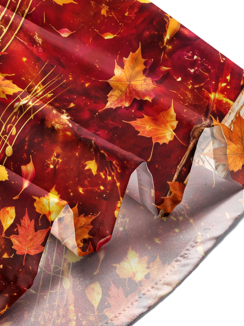 Oceanlyte Men's Printed Autumn Maple Leaves And Acorns Print Long Sleeve Shirt with Chest Pocket