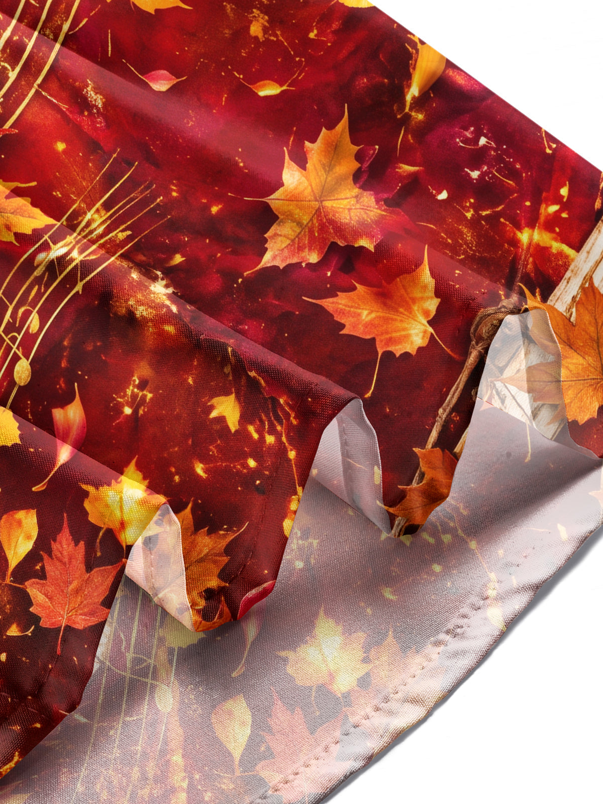 Oceanlyte Men's Printed Autumn Maple Leaves And Acorns Print Long Sleeve Shirt with Chest Pocket