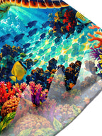 Oceanlyte Men's Hawaiian Sea Turtle And Coral Reef Print Short Sleeve Shirt with Chest Pocket