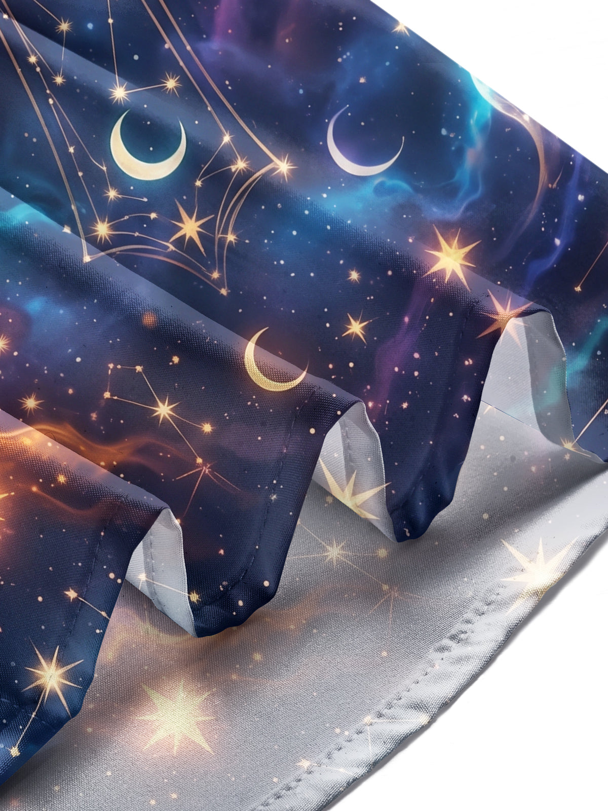 Oceanlyte Men's Galaxy Cross With Stars And Moons Print Long Sleeve Shirt with Chest Pocket