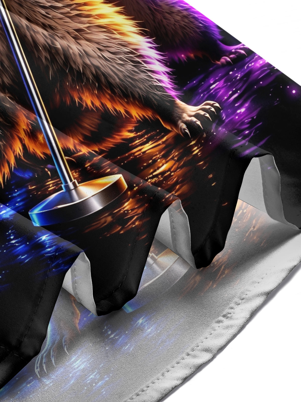Oceanlyte Men's Long Sleeve Shirt - Singing Raccoons With Microphone And Musical Notes Print with Chest Pocket