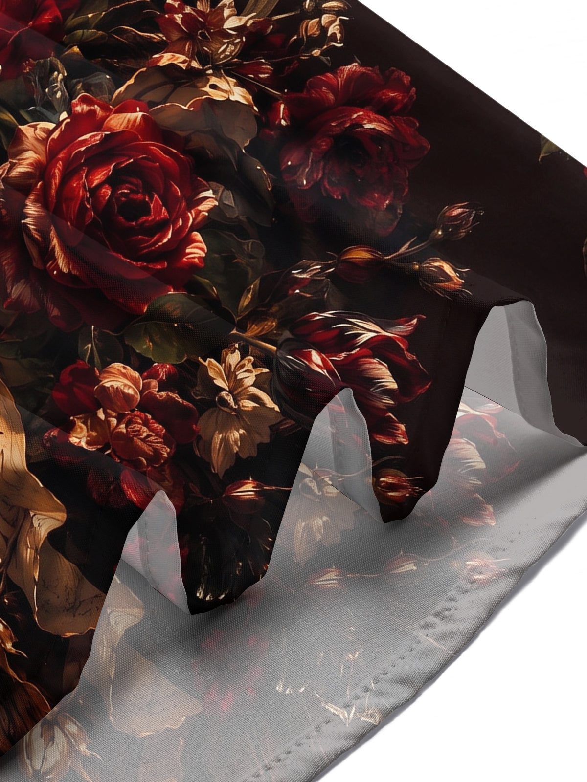 Oceanlyte Men's Vintage Style Dark Floral Bouquet Print Short Sleeve Shirt with Chest Pocket