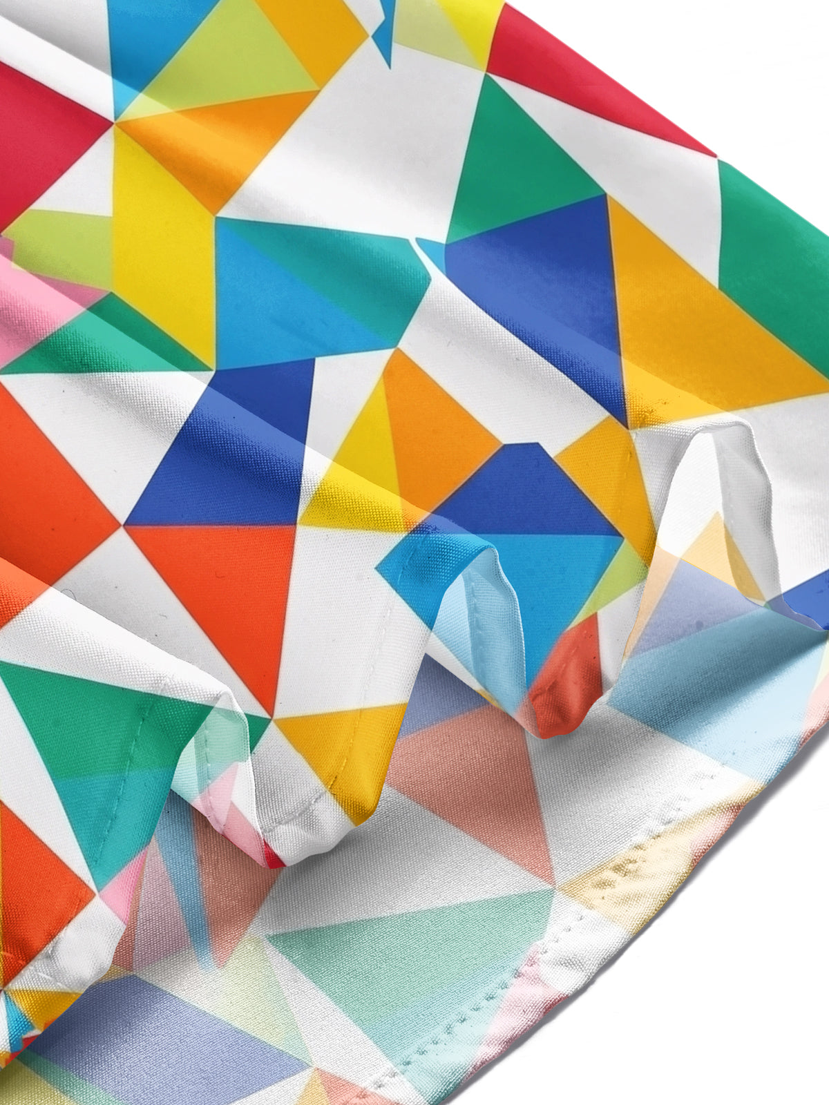 Oceanlyte Men's Printed Colorful Geometric Triangles Print Long Sleeve Shirt with Chest Pocket