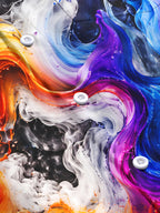 Oceanlyte Men's Printed Abstract Swirling Fluid Colors Print Long Sleeve Shirt with Chest Pocket