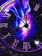 Oceanlyte Men's Purple Nebula Pocket Watch Print Short Sleeve Shirt with Chest Pocket