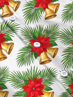 Oceanlyte Men's Hawaiian Christmas Poinsettia And Bells Print Long Sleeve Shirt