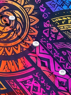 Oceanlyte Men's Graphic Colorful Geometric Totem Print Short Sleeve Shirt with Chest Pocket