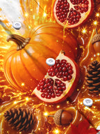 Oceanlyte Men's Printed Autumn Pumpkin And Pomegranate Print Long Sleeve Shirt with Chest Pocket