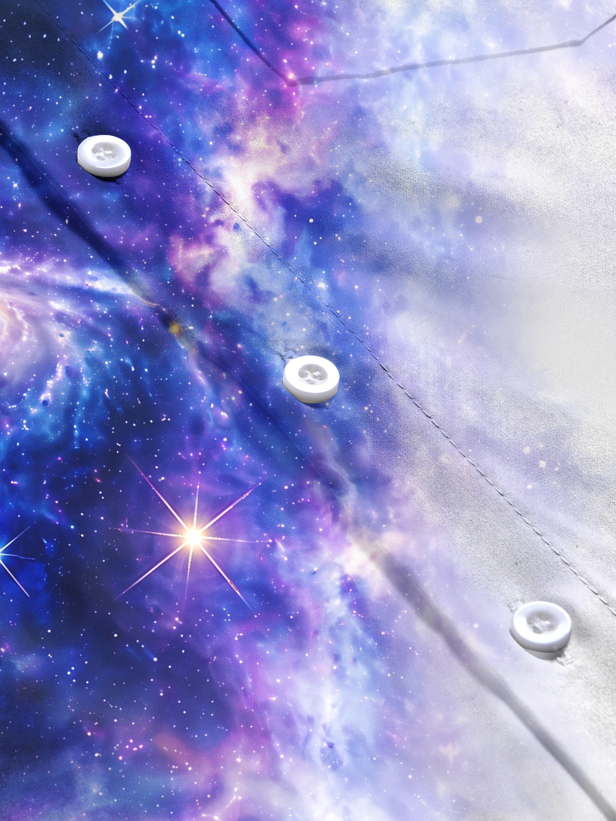 Oceanlyte Men's Printed Galaxy Nebula And Stars Print Long Sleeve Shirt with Chest Pocket