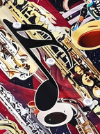Oceanlyte Men's Graphic Saxophone Instruments Print Short Sleeve Shirt with Chest Pocket