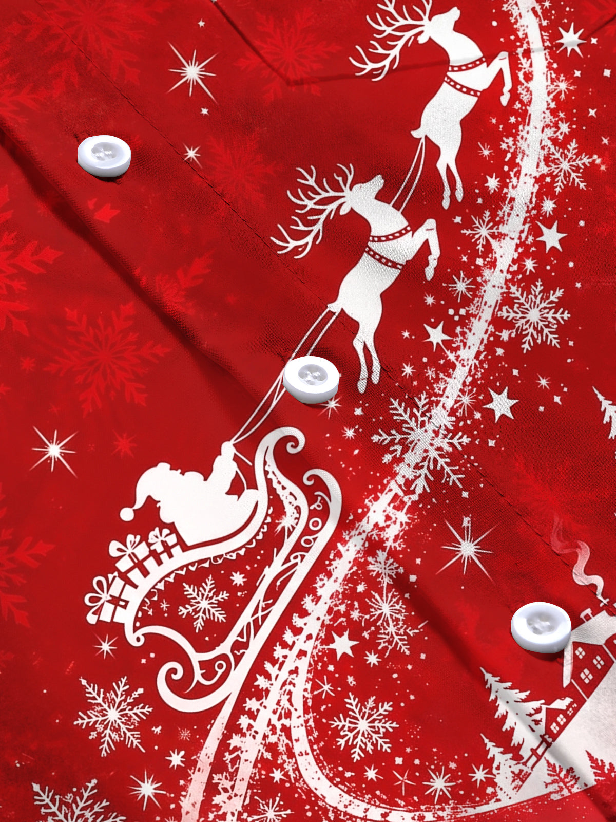 Oceanlyte Men's Printed Snowflakes Print Winter Forest Print Long Sleeve Shirt with Chest Pocket
