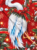 Oceanlyte Men's Hawaiian Christmas Crane And Ornaments Print Long Sleeve Shirt with Chest Pocket