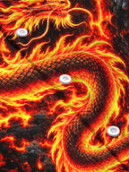 Oceanlyte Men's Graphic Flame Dragon Print Long Sleeve Shirt with Chest Pocket