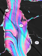 Oceanlyte Men's Long Sleeve Shirt - Abstract Psychedelic Swirls And Splatters Print with Chest Pocket