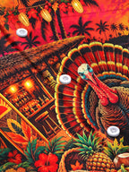 Oceanlyte Men's Thanksgiving Turkey And Harvest Basket Print Long Sleeve Shirt with Chest Pocket