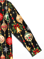 Oceanlyte Men's Printed Christmas Ornaments Print Long Sleeve Shirt with Chest Pocket