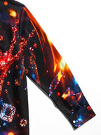 Oceanlyte Men's Red Wine Glass Splash With Ice Cubes Print Long Sleeve Shirt with Chest Pocket