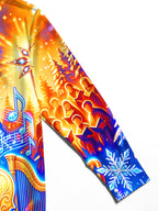 Oceanlyte Men's Long Sleeve Shirt - Christmas Stained Glass Church And Musical Instruments Print with Chest Pocket