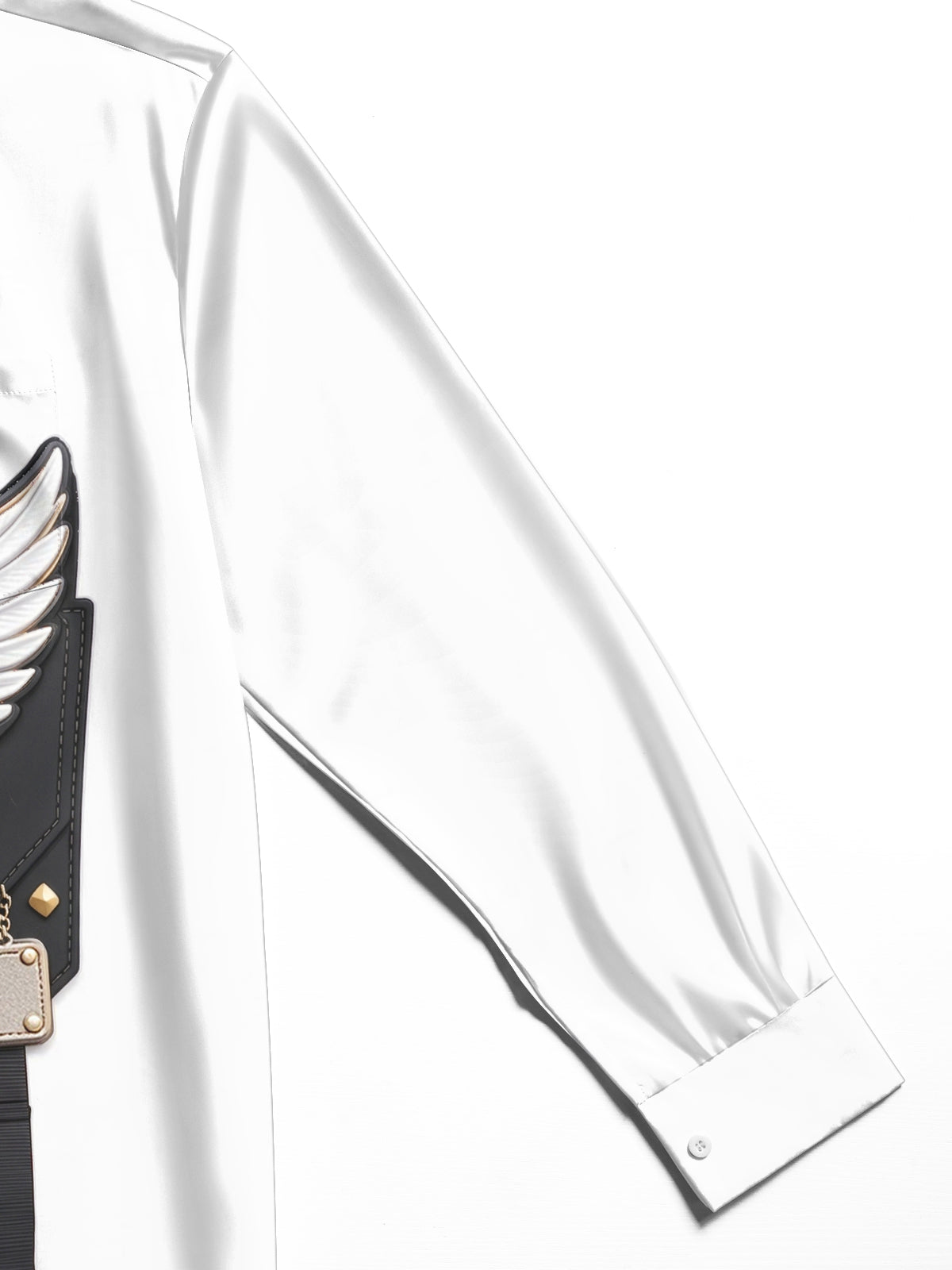 Oceanlyte Men's Winged Emblem And Geometric Shield Print Long Sleeve Shirt with Chest Pocket