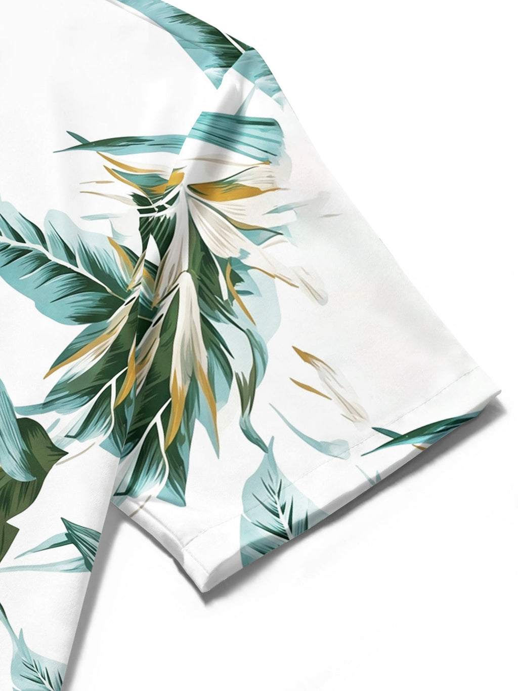 Oceanlyte Men's Hawaiian Tropical Leaf Print Short Sleeve Shirt with Chest Pocket